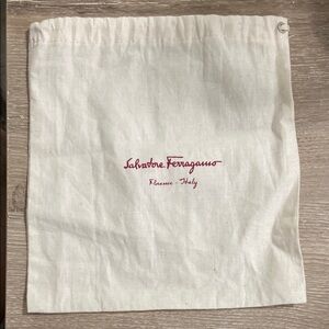 Salvatore Ferragamo Cream Fabric Pouch
